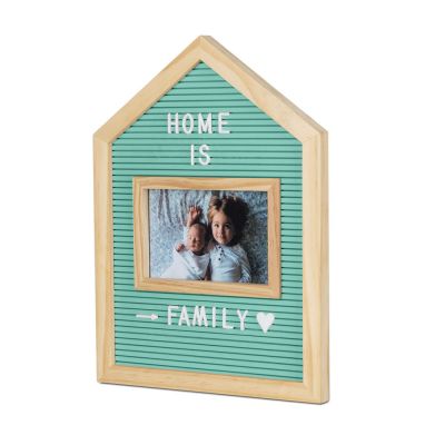 Portafoto & Bacheca con lettere Home formato 10x15 cm Verde